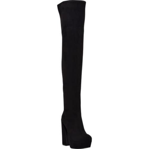 Guess Cristy Boots Women's 7.5 Black Faux Suede Over The Knee Platform LION382