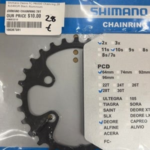 Shimano Chainring Deore FC-M6000 28T New 64mm PCD