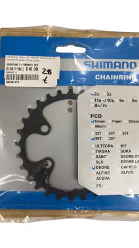 Shimano Chainring Deore FC-M6000 28T New 64mm PCD