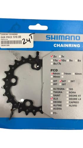 Shimano SLX 24T 10-Speed 64mm PCD Chainring