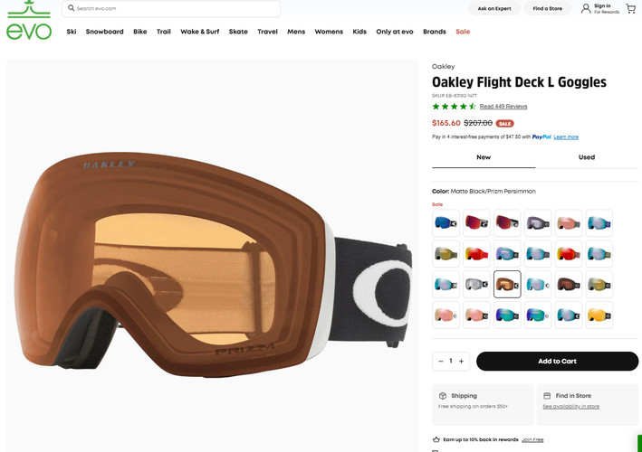 Oakley Flight Deck L Sage Dark Green Prizm Garnet Goggles MINT Worn 3 Days + free dakine case