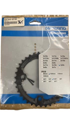 Shimano 36T 104mm PCD 4-Bolt Middle Chainring New