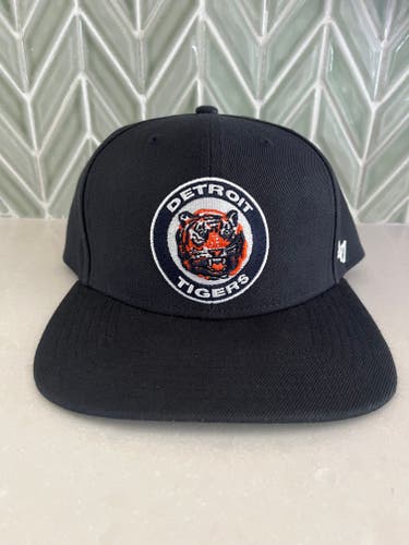 Detroit Tigers 47 Brand Fitted Hat 7 1/4 Retro Alternate Logo