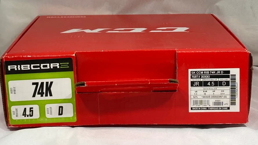 CCM RibCor 74K Hockey Skates Size 4.5 (New)