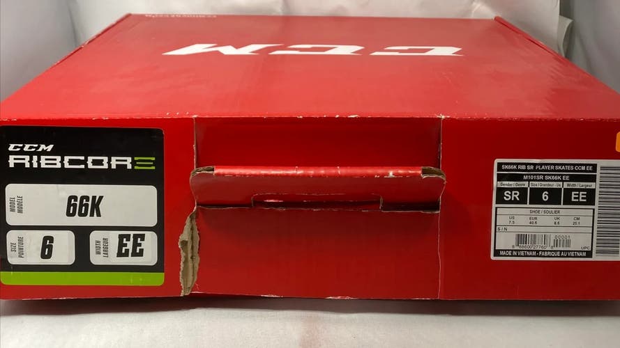 CCM Extra Wide Width Size 6 (New) RibCor 66K Hockey Skates