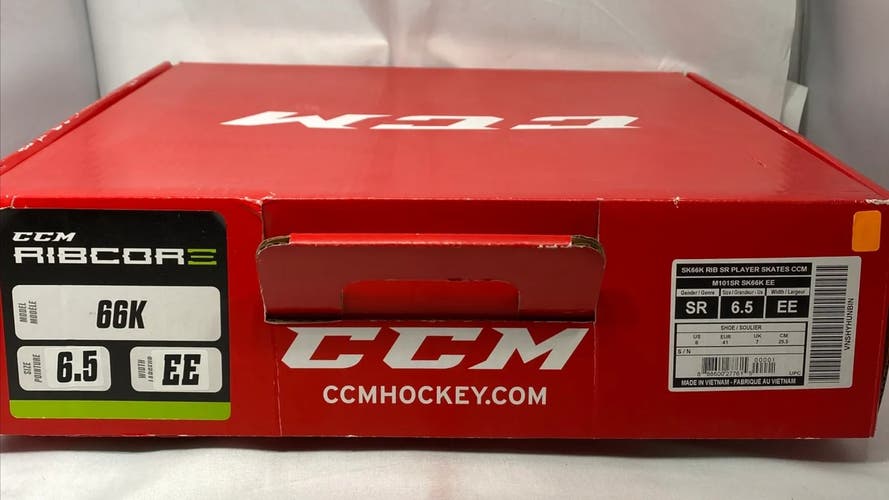 CCM Extra Wide Width   6.5 (New) RibCor 66K Hockey Skates
