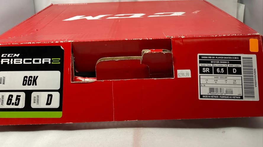CCM Regular Width Size 6.5 (New) RibCor 66K Hockey Skates