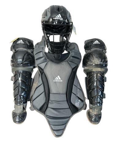 Used Adidas CAPTAINS CATCHER COMBO Catchers Chest Protector Black And Grey Youth 11835-S000208621