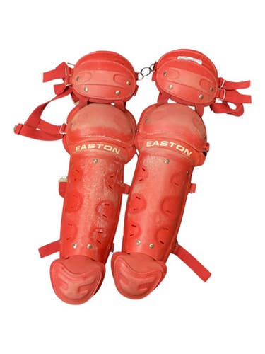 Used Easton GAURDS Catchers Leg Guards Red Youth 11846-S000104982