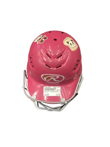 Used Rawlings BATTING HELMET Batting Helmet w/Mask Pink One Size 11846-S000104869