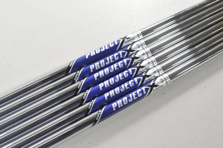 Project X Rifle Flighted 5.0 Regular 6pc Uncut Iron Shaft Set .370 Steel #218790