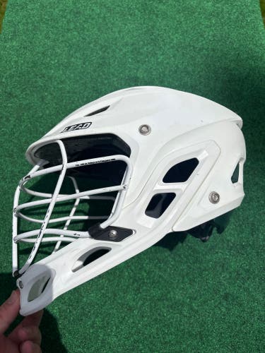 White & Green Adult Warrior Burn Helmet (Used) | Large