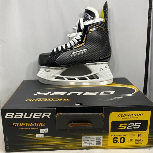 New Senior Bauer Regular Width  Size 6 Supreme S25 Hockey Skates