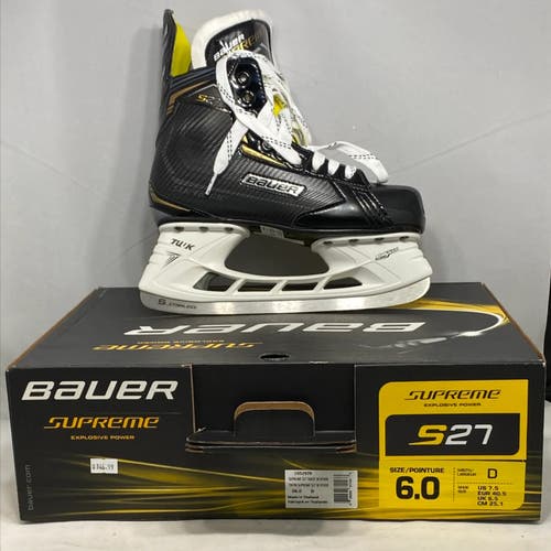 New Senior Bauer Regular Width  Size 6 Supreme S27 Hockey Skates