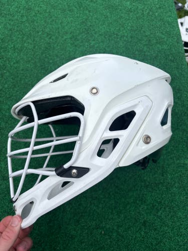 White & Green Adult Warrior Burn Helmet (Used) | Medium
