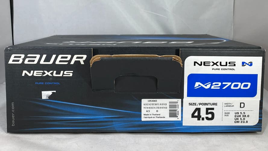 New Junior Bauer Nexus N2700 Hockey Skates Regular Width Size 4.5