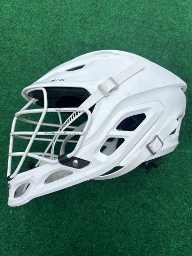 White & Green Adult Warrior Burn Helmet (Used)