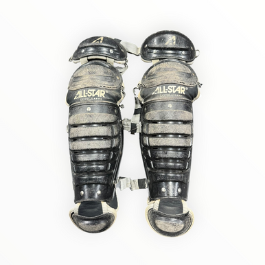 Used All-Star LG79LS Catchers Leg Guards Black Youth 11375-S000377855