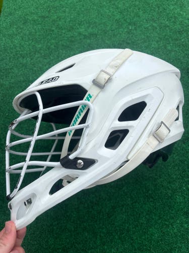 White & Green Adult Warrior Burn Helmet (Used) | Large