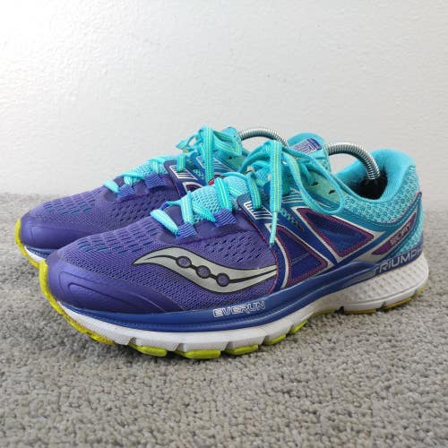 Saucony Triumph ISO 3 Womens Size 8 Running Shoes Blue Green Athletic Sneakers