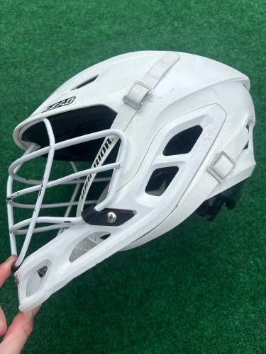 White & Green Adult Warrior Burn Helmet (Used) | Medium