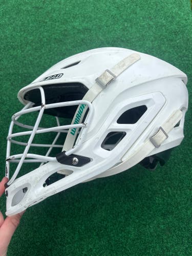White & Green Adult Warrior Burn Helmet (Used) | Large