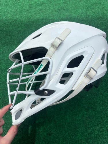 White & Green Adult Warrior Burn Helmet (Used) | Medium
