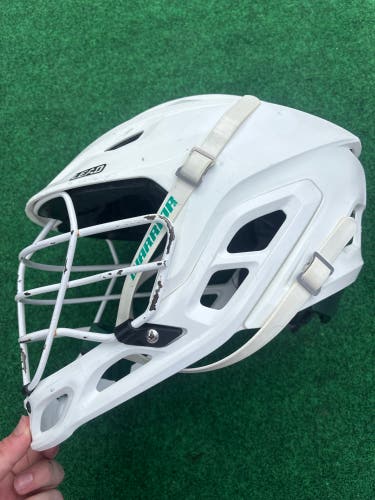White & Green Adult Warrior Burn Helmet (Used) | Large