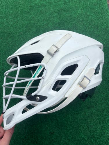 White & Green Adult Warrior Burn Helmet (Used) | Medium