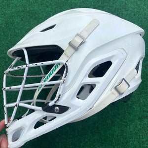 White & Green Adult Warrior Burn Helmet (Used) | Large