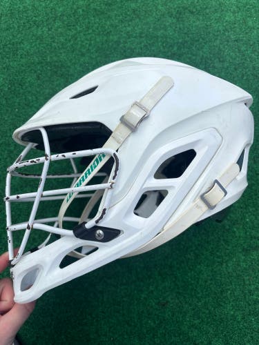 White & Green Adult Warrior Burn Helmet (Used) | Large