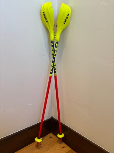 Like New! 38in (95cm) Leki World Cup Lite SL Racing Ski Poles with guards included! (Used)
