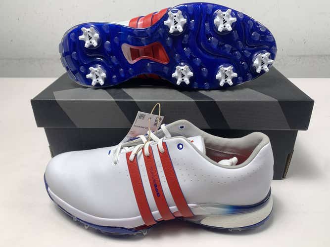 Adidas Tour360 24 Boost Golf Shoes White Red Blue Men's SZ 9.5 (IE3370)