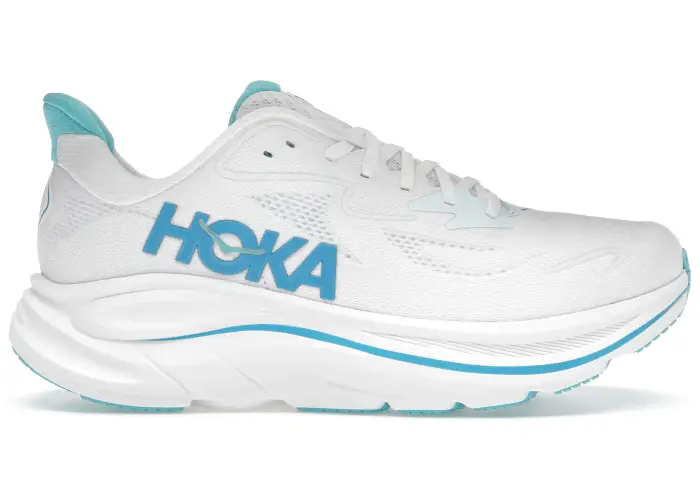 Size 11 - Hoka One One Clifton 10 White Skyward Blue 1162030-WKY