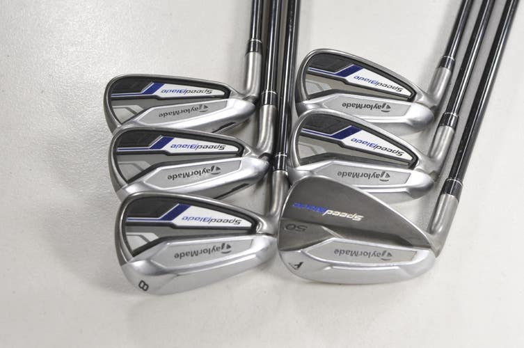 LEFT HANDED TaylorMade SpeedBlade 6-PW,AW Iron Set Senior Flex Graphite # 219032