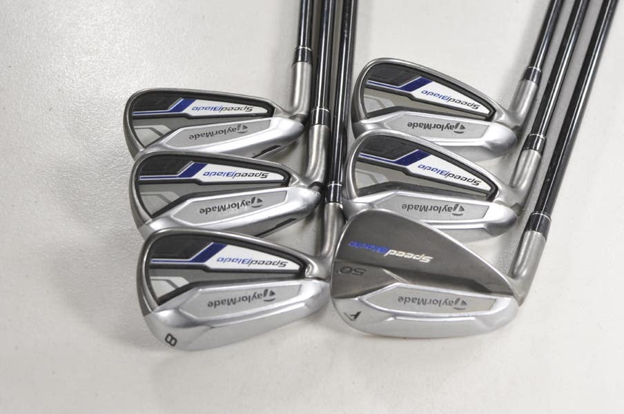 LEFT HANDED TaylorMade SpeedBlade 6-PW,AW Iron Set Senior Flex