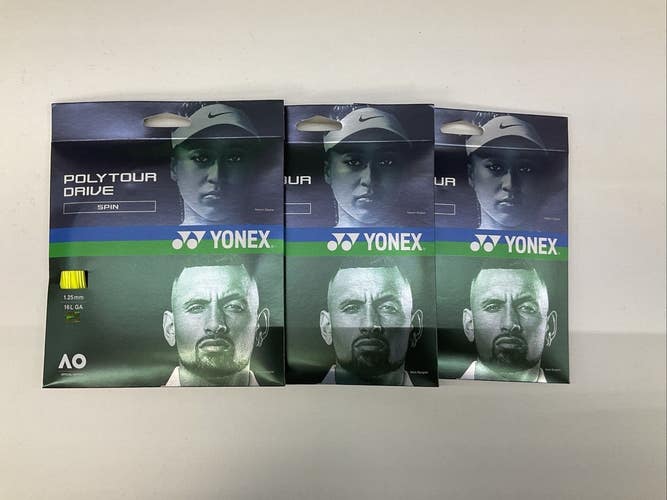 Yonex Poly Tour Drive Spin 16L Flash Yellow 3 Pack