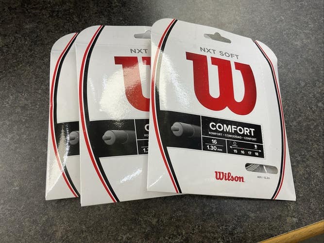 3 Pack Wilson NXT Soft Comfort 16g Tennis String