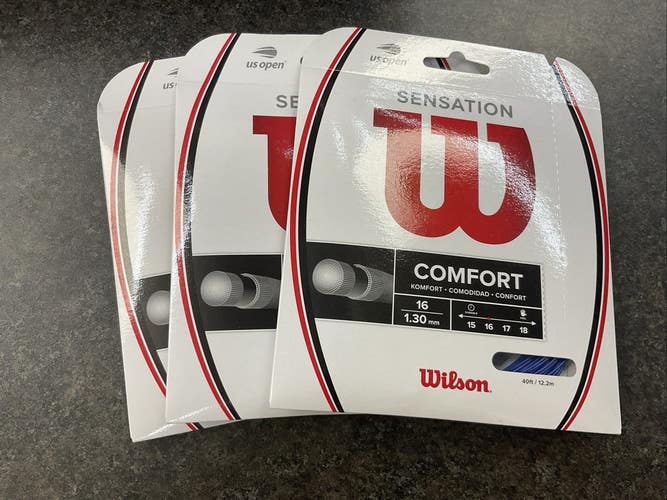 3 Pack Wilson Sensation Comfort 16g Tennis String