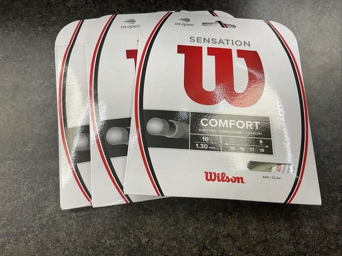 3 Pack Wilson Sensation Comfort 16g Tennis String