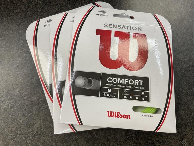3 Pack Wilson Sensation Comfort 16g Tennis String