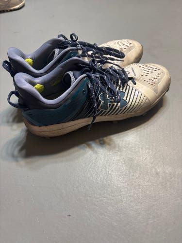 Blue Men's Size M 11.0 (W 12.0) Adult Under Armour Low Top Metal (Used)