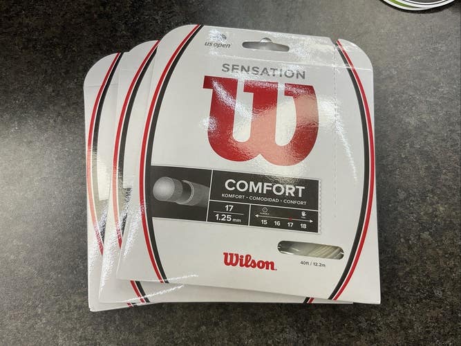 3 Pack Wilson Sensation Comfort 17g Tennis String