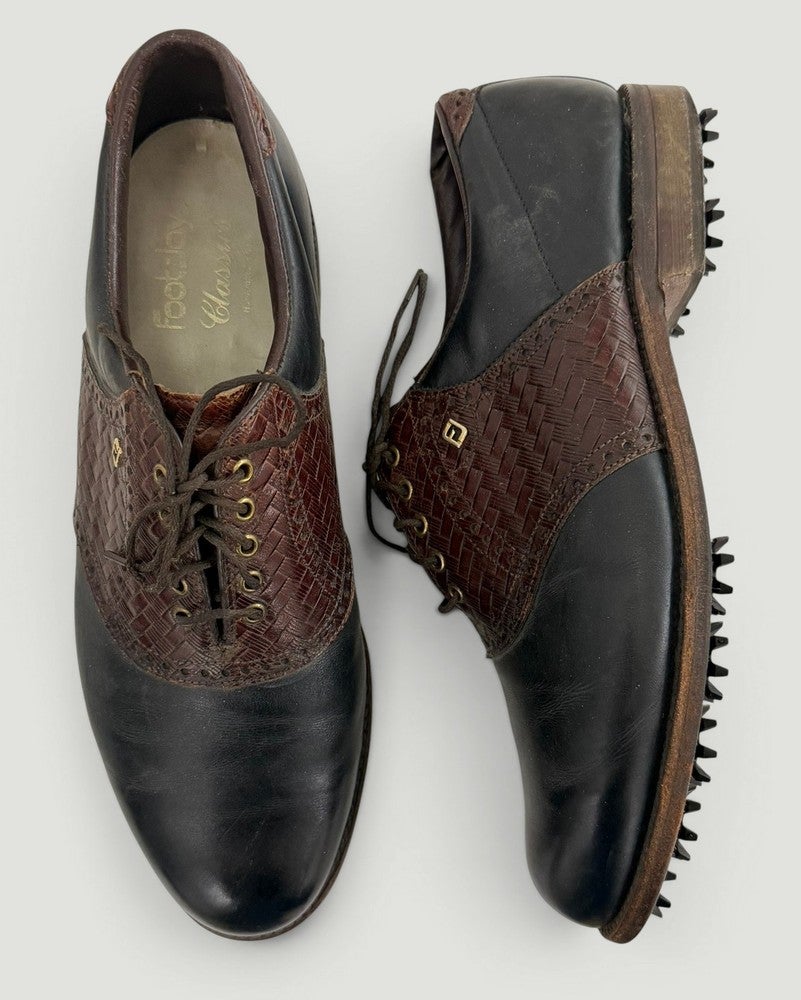 Footjoy Classics Golf Shoes 51284 Black/Brown Size 10 C EUC New