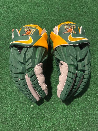Green Nike Vapor Premier Lacrosse Gloves (New) UVM | Large