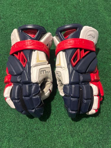 Showtime Red Maverik Max Lacrosse Gloves (Used) 13"