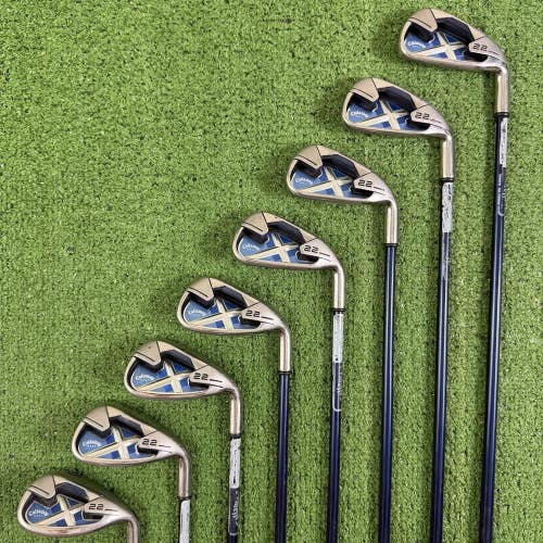 Callaway X22 Iron Set 4-PW SW Womens Ladies Flex 45g Graphite NEED GRIPS