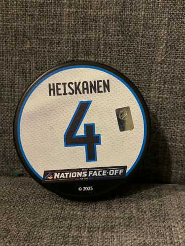 4 Nations Face Off 2025 Finland Miro Heiskanen NHL Souvenir Hockey Puck
