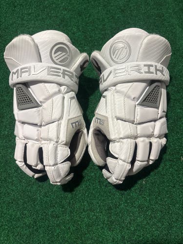 White Maverik M5 Lacrosse Gloves (New) 13"