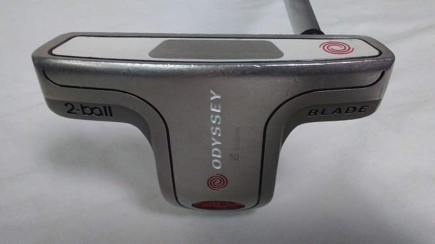 Odyssey White Steel 2-Ball Blade Putter (35", Blade, Curved Shaft)